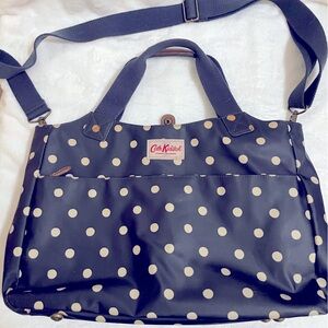 Cath Kidston London Navy Blue Polka Dot Laptop Bag